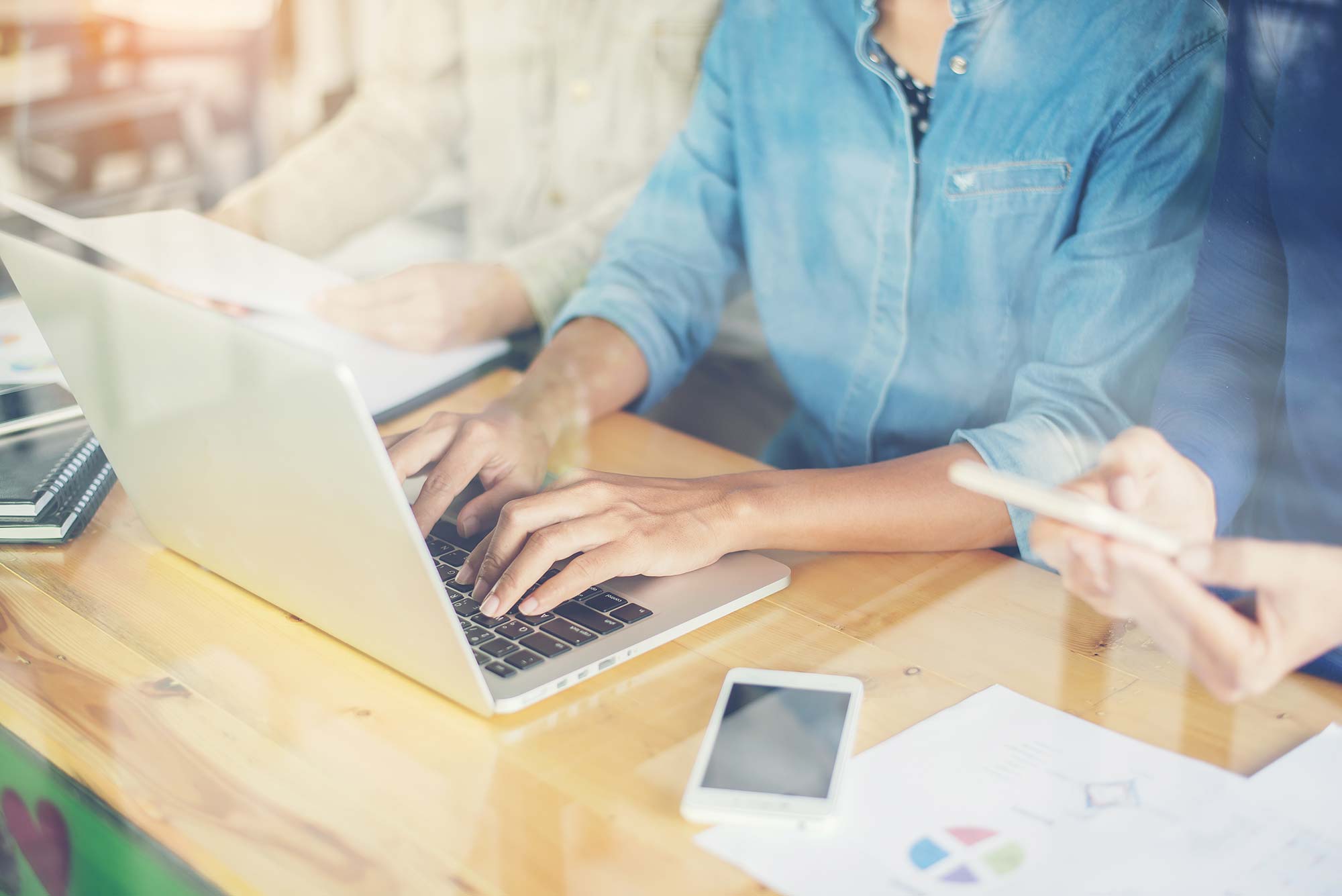 Business woman updating ABN online
